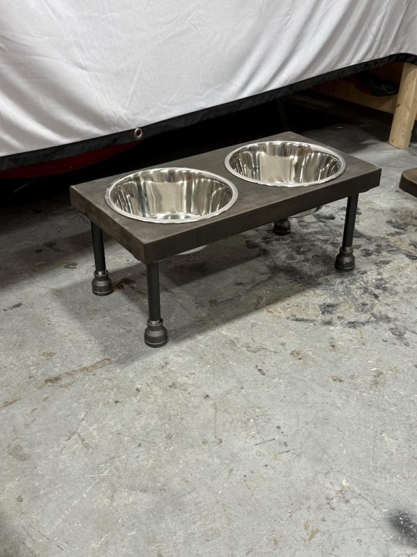 Industrial Inspired Raised Dog Bowl Feeder