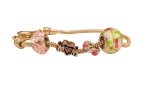 Celebrate Mom: Chunky Silver Bracelet with Pink Crystals