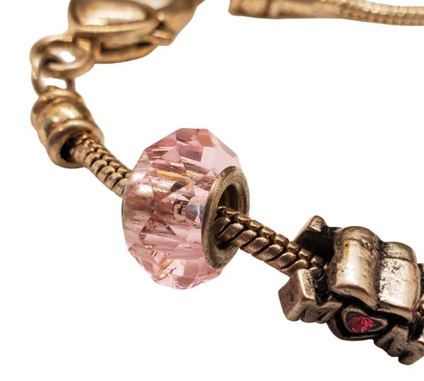 Celebrate Mom: Chunky Silver Bracelet with Pink Crystals