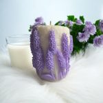 Hand-Poured Coconut Soy Mothes Day Lavender Crème Candle, Vanilla Floral Scent