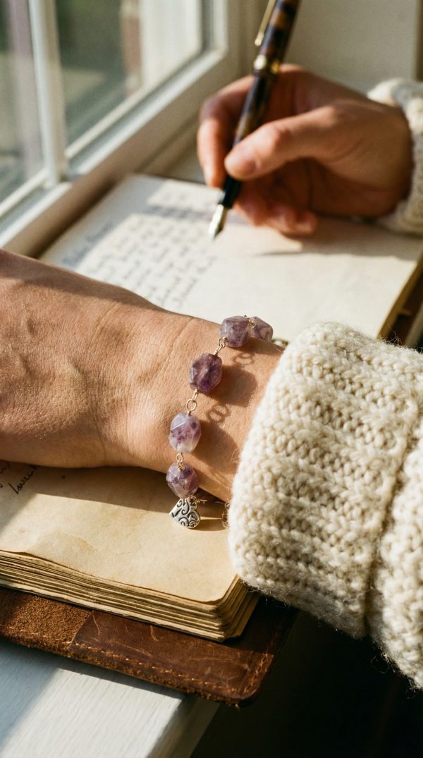Boho Vibes: Chunky Amethyst Link Bracelet