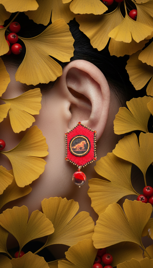 Stylish 2026 Fire Horse Earrings with Fingernail Posts