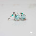 Blue Striped Glass Earrings