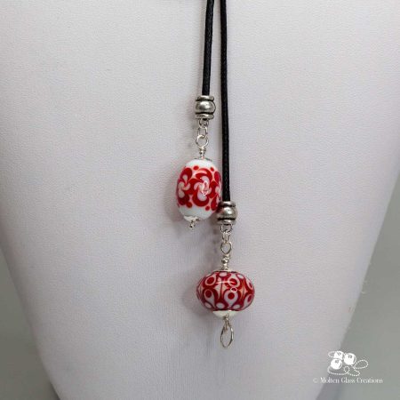 Scarlet Elegance Lariat Necklace