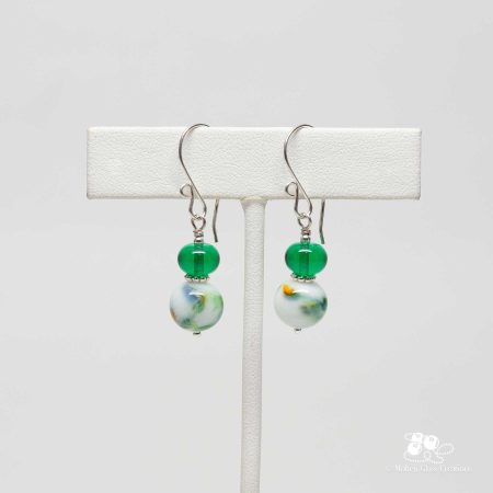 Marbled Green Drop Earrings