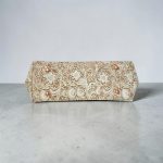 White Patterned Cork Fabric, rose gold hardware.