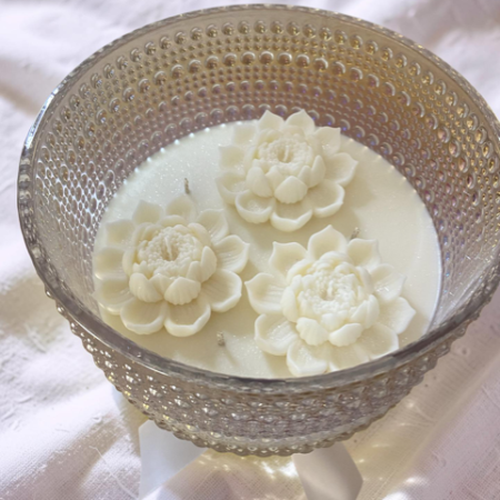 Wedding Party Table, Decorative White Lotus Flowers Centerpiece Candle