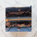 Blueberry Floral Faux Leather Handbag, Rose Gold Hardware, Zippered Compartment