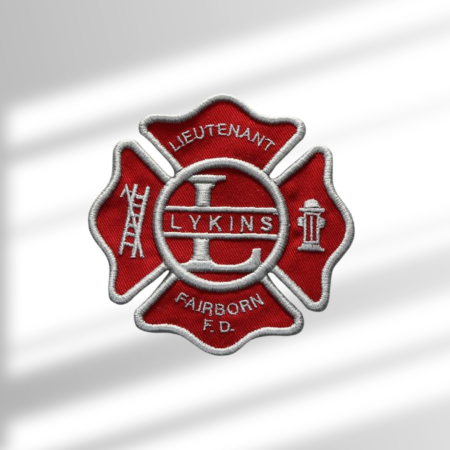 Personalized Embroidered Firefighter Maltese Cross Patch, Embroidered Patches