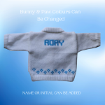 Bunny Grey Baby Sweater, Handmade Knitted Baby Sweater, Personalized Baby Sweater