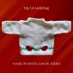 Ladybug Baby Sweater, Handmade Knitted Baby Sweater, Personalized Baby Sweater