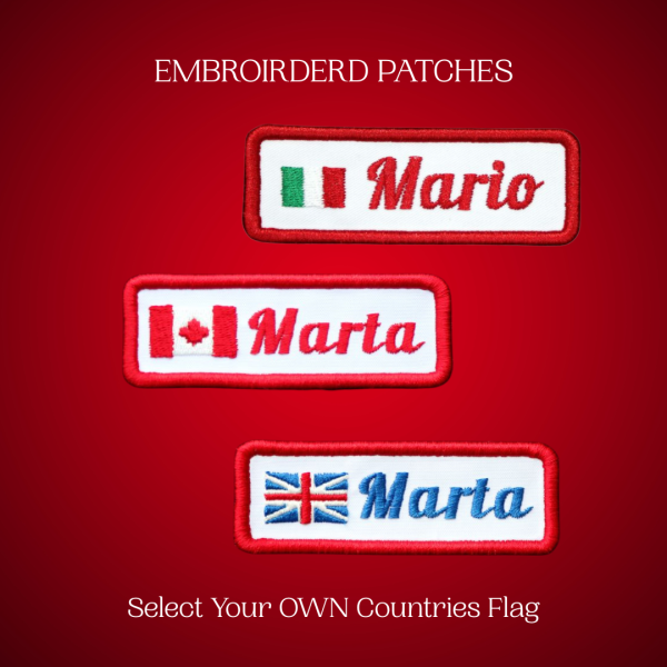 Personalized Embroidered Canadian Flag and Name Patch, Embroidered Patches