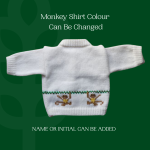 Monkey Baby Sweater, Handmade Knitted Baby Sweater, Personalized Baby Sweater