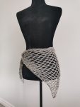 Crochet Shimmer Triangle Shawl – Handmade sparkly Festival Wrap, Boho Shawl, Belt Accessory