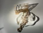 Handcrafted Cloud Trinket Tray, White with Gold Accents