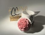 Handcrafted White Jewelry/Trinket Box with Pink Peony Lid