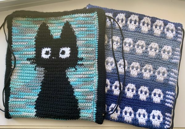 Drawstring Bag | Crochet Backback with Durable Lining