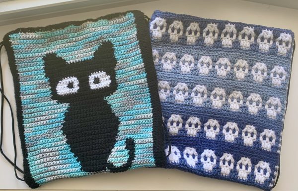 Drawstring Bag | Crochet Backback with Durable Lining