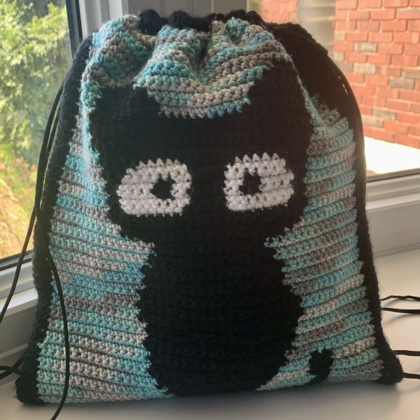 Drawstring Bag | Crochet Backback with Durable Lining