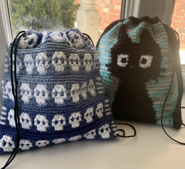 Drawstring Bag | Crochet Backback with Durable Lining