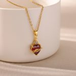Sacred Heart Cross Pendant Necklace | 18K Gold Plated