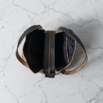 Slouchy Cork Bag with Black Faux Leather, Divided Compartment, Antique Brass Hardware