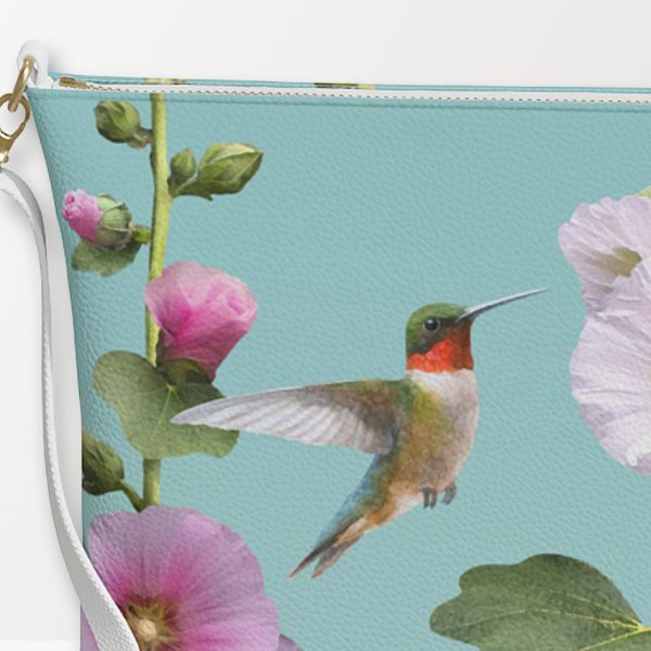 Hummingbirds & Hollyhocks Crossbody Bag