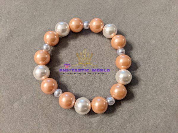 Peach & White Pearl Bracelet