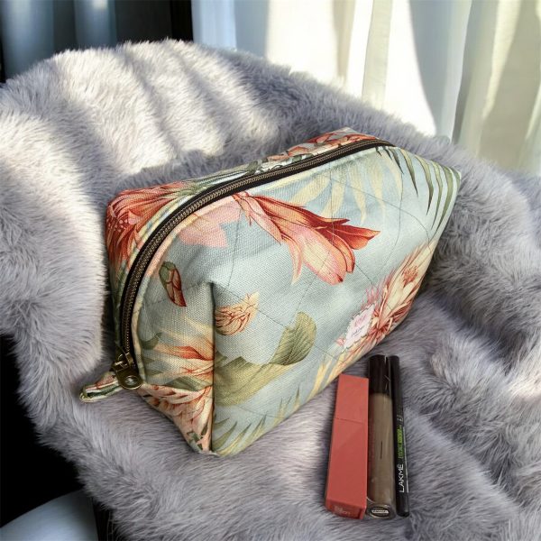 Handmade Cosmetic Pouch | Zipper Makeup Bag | Travel Toiletry Organizer| Cute Organizer for Skincare & Essentials | Gift for her