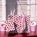 Strawberry Print Tote Bag | Summer Beach Bag | Shoulder Bag | Gift for Her