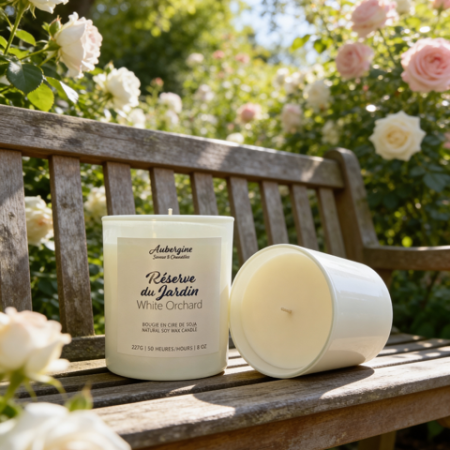White Orchard Soy Candle, 227 g.