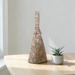 White Patterned Cork Fabric, rose gold hardware.
