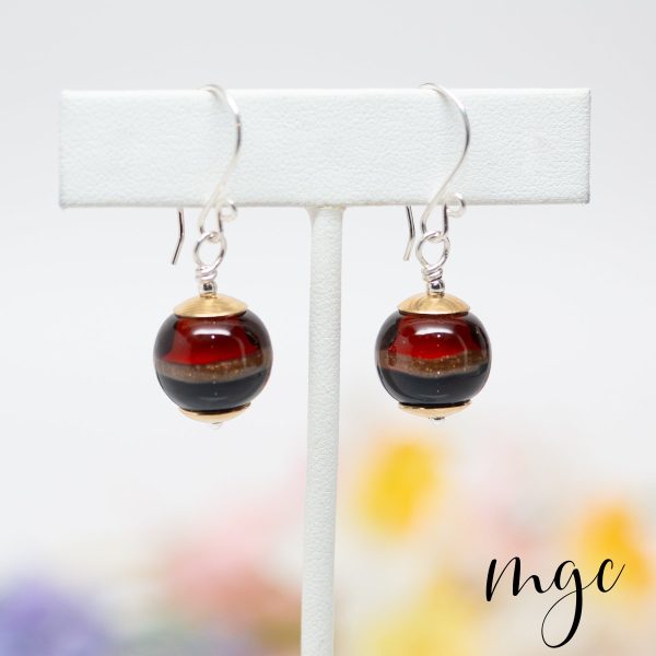 Amber-Blue Drop Earrings
