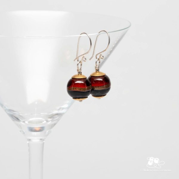 Amber-Blue Drop Earrings