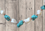 Handcrafted Turquoise & Pearl Choker: Southwestern Charm