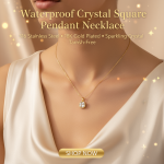 18k Gold Plated Cushion-Cut Cubic Zirconia Solitaire Pendant Necklace | Diamond-Look