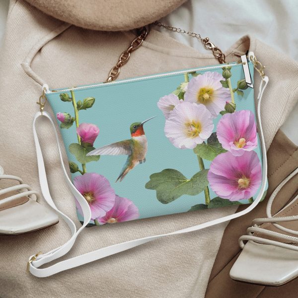Hummingbirds & Hollyhocks Crossbody Bag