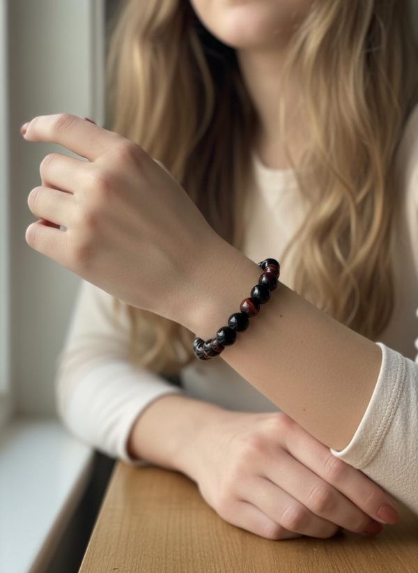 Red Tiger Eye & Onyx Bracelet