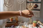 Rose Quartz Bracelet with Sterling Silver Beads & Butterfly Charm