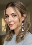 Rose Quartz & White Howlite Earrings with Sterling Silver Butterfly Details
