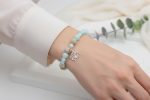 Imperial Sea Jasper & Hemimorphite Bracelet with Sterling Silver Lotus