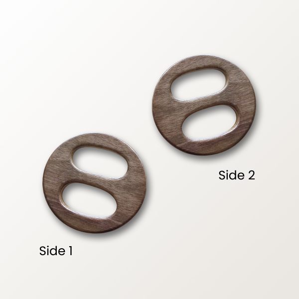 Grey Beige Wood Scarf Ring