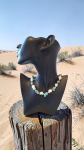Handcrafted Turquoise & Pearl Choker: Southwestern Charm