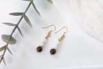 African Opal & Matte Magnesite Dangle Earrings — 14K Gold-Filled Accents & Hooks