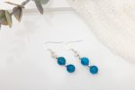 Blue Apatite Dangle Earrings — Sterling Silver Beads & Hooks