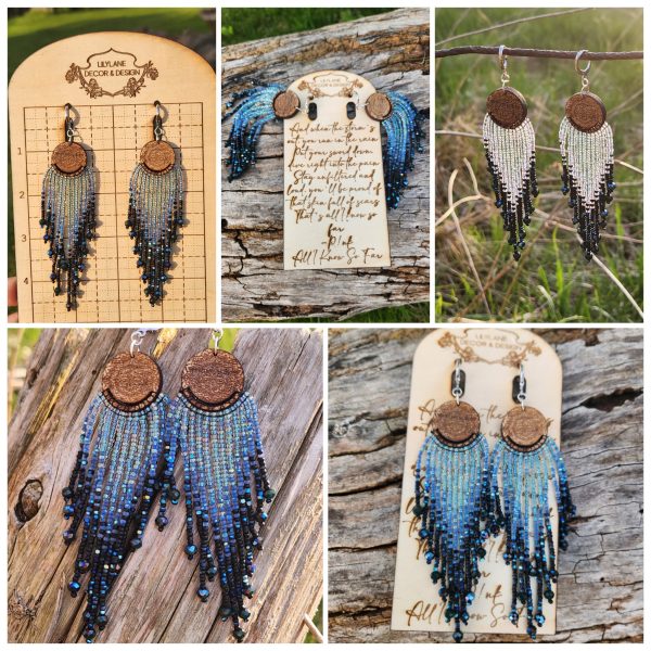 Celestial Midnight Beaded Fringe Earrings