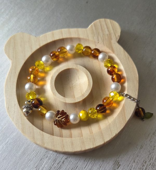 Autumn Harvest Amber & Pearl Beaded Bracelet – Warm Artisan Jewelry