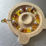 Autumn Harvest Amber & Pearl Beaded Bracelet – Warm Artisan Jewelry