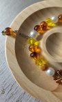 Autumn Harvest Amber & Pearl Beaded Bracelet – Warm Artisan Jewelry