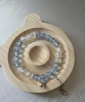 Blue & Clear Crackle Bead "Love" Bracelet – Whimsical Romantic Jewelry